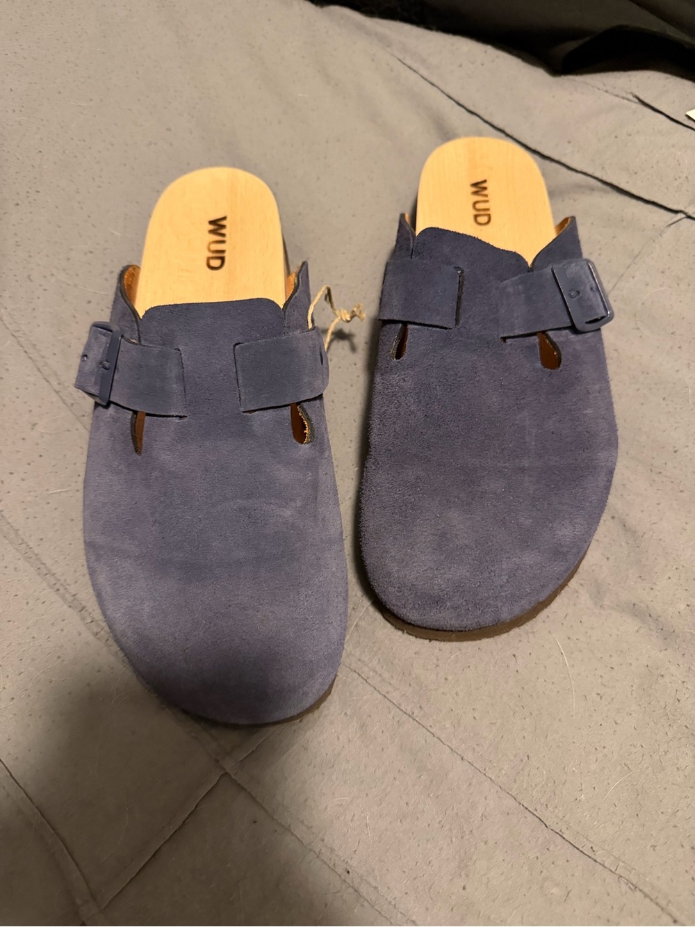 CLIC WUD Bark blue suede  Mule